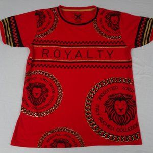 BUCHELI LIONS RESPECT  Italian Style  XL SLIM FIT RED T-SHIRT H1912
